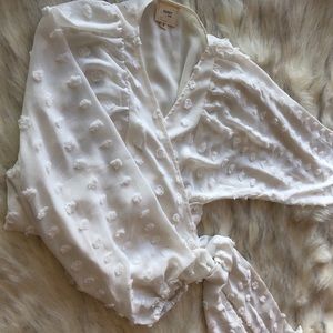 Textured Polka Dotted Blouse